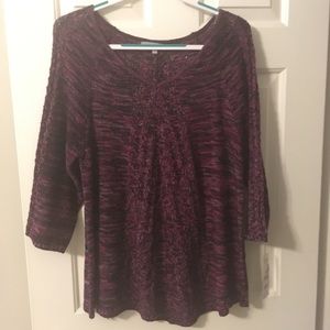 NY Collection purple/burgundy blouse top Macy’s
